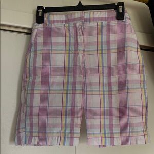 Izod Pink and Yellow Plaid Shorts